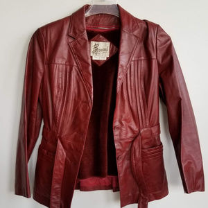 Vintage Bermans Leather jacket, lined, size 12